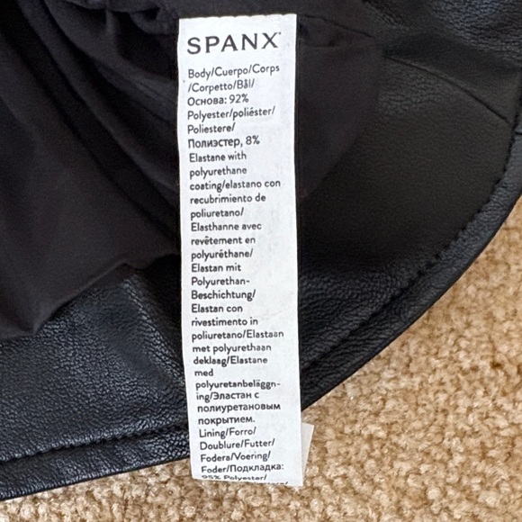 SPANX Sleek Black Leather Jacket XL NWT MOTO 2 luxe - Picture 9 of 9